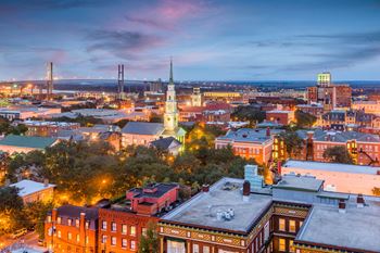Balcony views of historic savannah